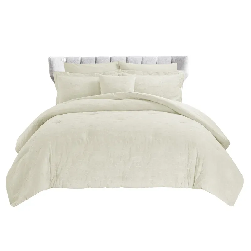Nova Home Matelasse Floral Cotton Jacquard Comforter Set - King & Super King - 7 Pcs - Ivory product thumbnail 10