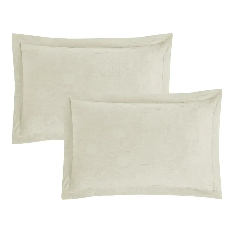 Nova Home Matelasse Floral Cotton Jacquard Comforter Set - King & Super King - 7 Pcs - Ivory product thumbnail 8