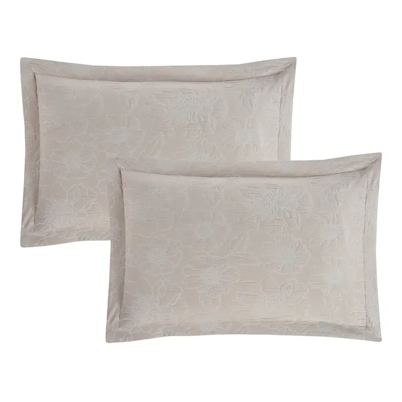 Nova Home Matelasse Floral Cotton Jacquard Comforter Set - King & Super King - 7 Pcs - Taupe product thumbnail 8