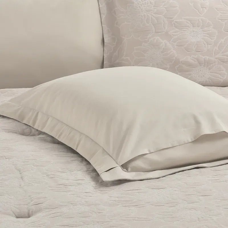 Nova Home Matelasse Floral Cotton Jacquard Comforter Set - King & Super King - 7 Pcs - Taupe product thumbnail 9