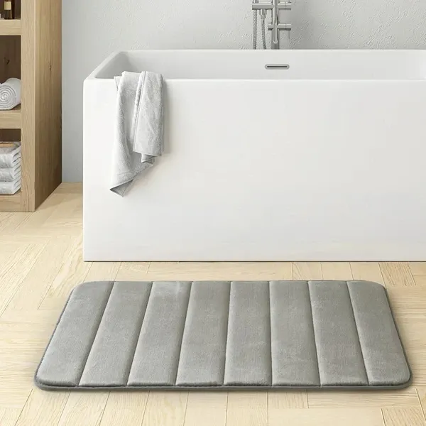 Nova Home Steps Memory Foam Non-Slip Bath Mat - 50x80 Cm - Light Grey product thumbnail 4