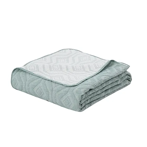 Nova Home Prismo Poly Cotton Jaquard Reversible Bed Spread Set - 2Pcs - Single & Twin - Jade product thumbnail 4