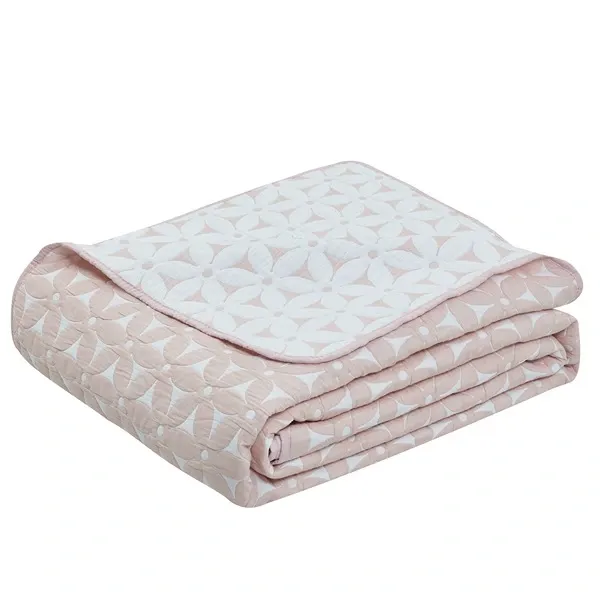 Nova Home Rosetex Poly Cotton Jaquard Reversible Bed Spread Set - Pink (Available In Sizes) product thumbnail 5