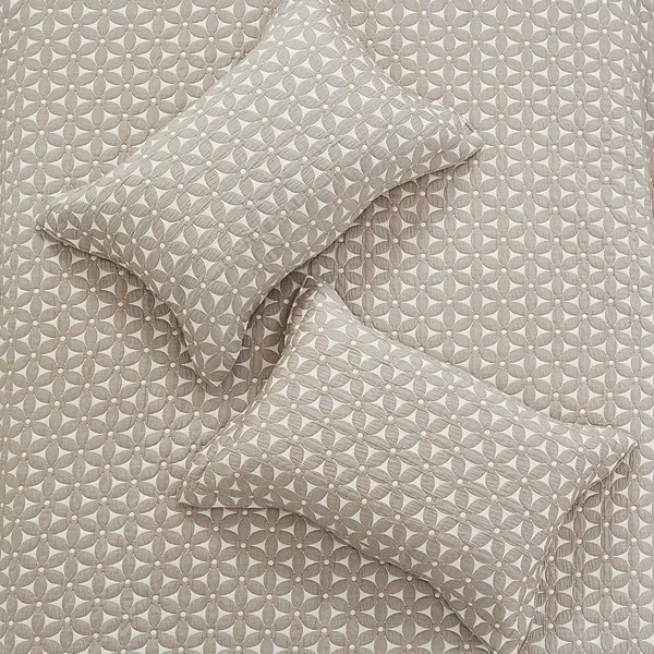 Nova Home Rosetex Poly Cotton Jaquard Reversible Bed Spread Set - 3Pcs - King & Super King - Brown product thumbnail 4