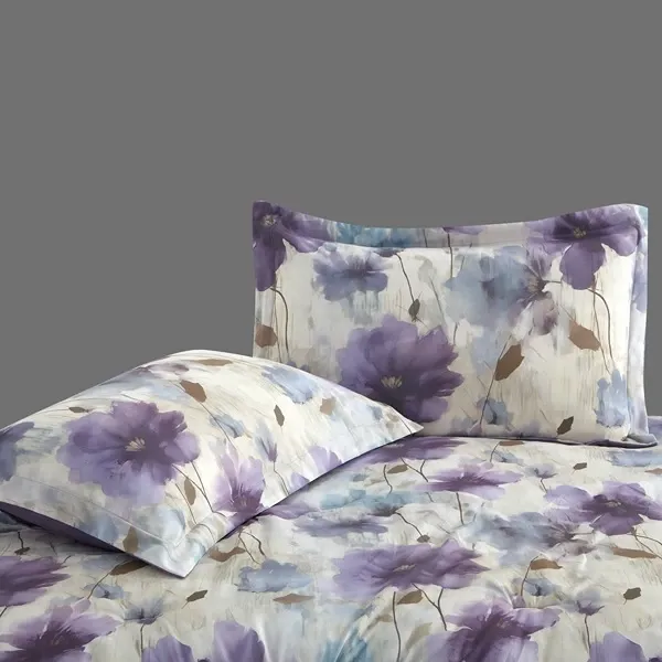 Nova Home Amore Printed Microfiber Comforter Set - 4 Pcs - Single & Twin - Purple product thumbnail 4