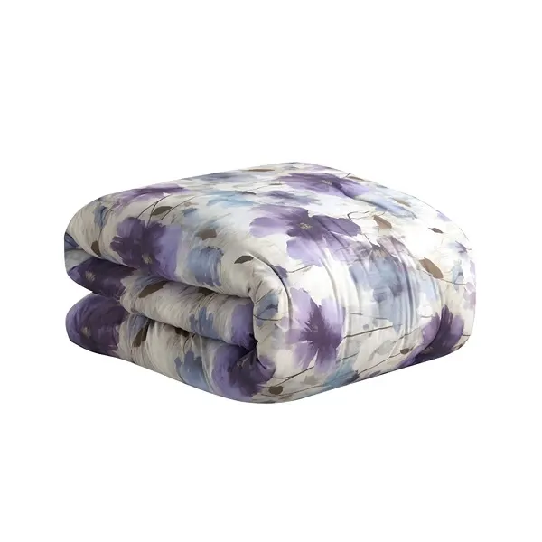 Nova Home Amore Printed Microfiber Comforter Set - 4 Pcs - Single & Twin - Purple product thumbnail 5