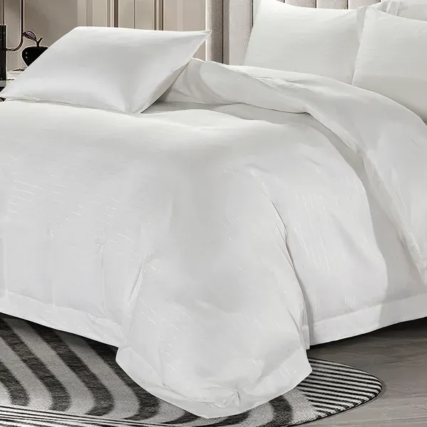 Nova Lyocell Tencel Duvet Cover Set - 6 Pcs - King & Super King - White product thumbnail 5