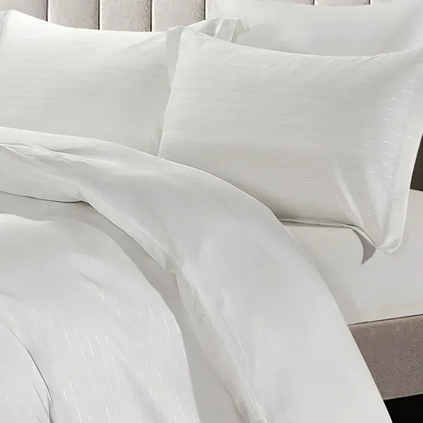 Nova Lyocell Tencel Duvet Cover Set - 6 Pcs - King & Super King - White product thumbnail 6
