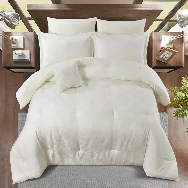 Nova Home Baroque Jacquard Comforter Set - King & Super King - 7 Pcs - Ivory product thumbnail 6
