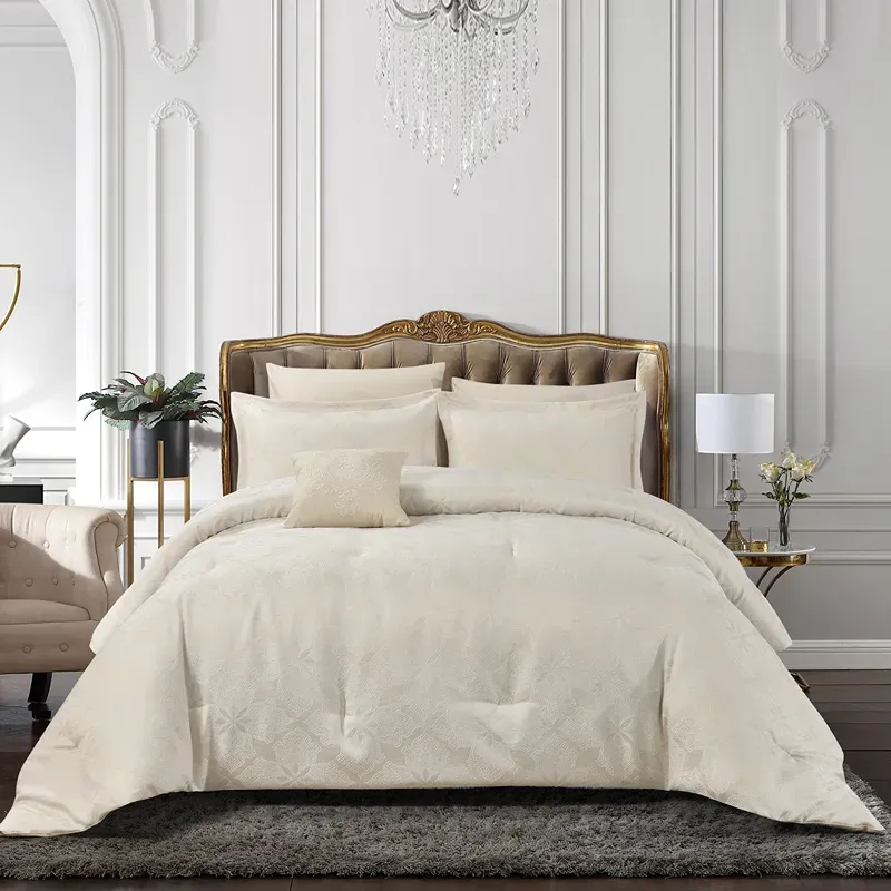 Nova Home Baroque Jacquard Comforter Set - King & Super King - 7 Pcs - Sand product thumbnail 3
