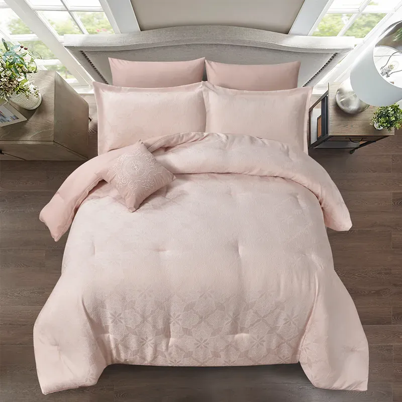 Nova Home Baroque Jacquard Comforter Set - King & Super King - 7 Pcs - Rose product thumbnail 7