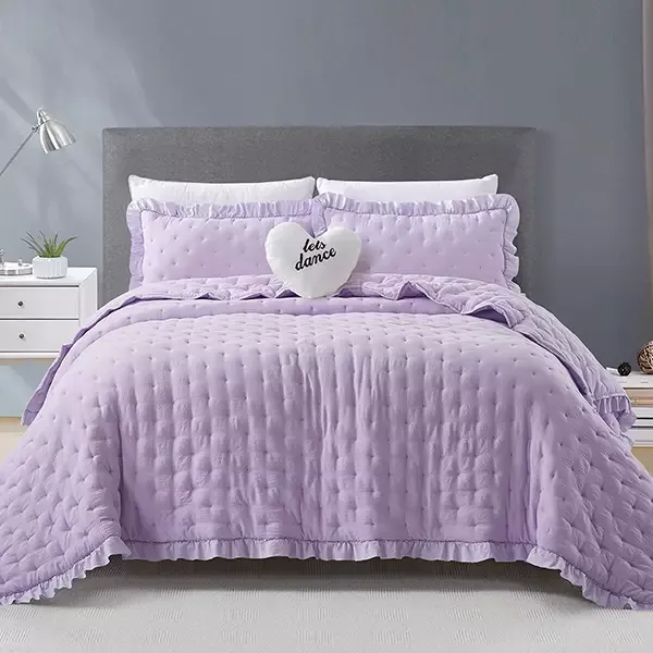 Nova Home "Mabel" Quilted Embroidery Kid's Comforter Set - Queen - 5 Pcs - Lilac product thumbnail 9