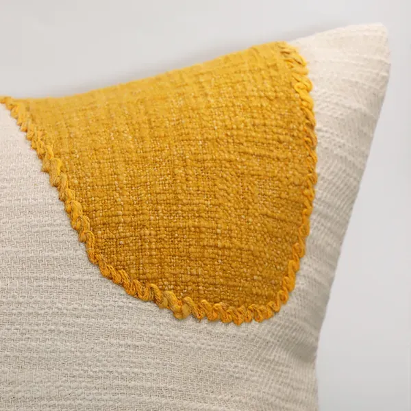 Nova Home "Petal" Handmade Embroidery Cushion Cover - 50x50 cm - Yellow product thumbnail 2