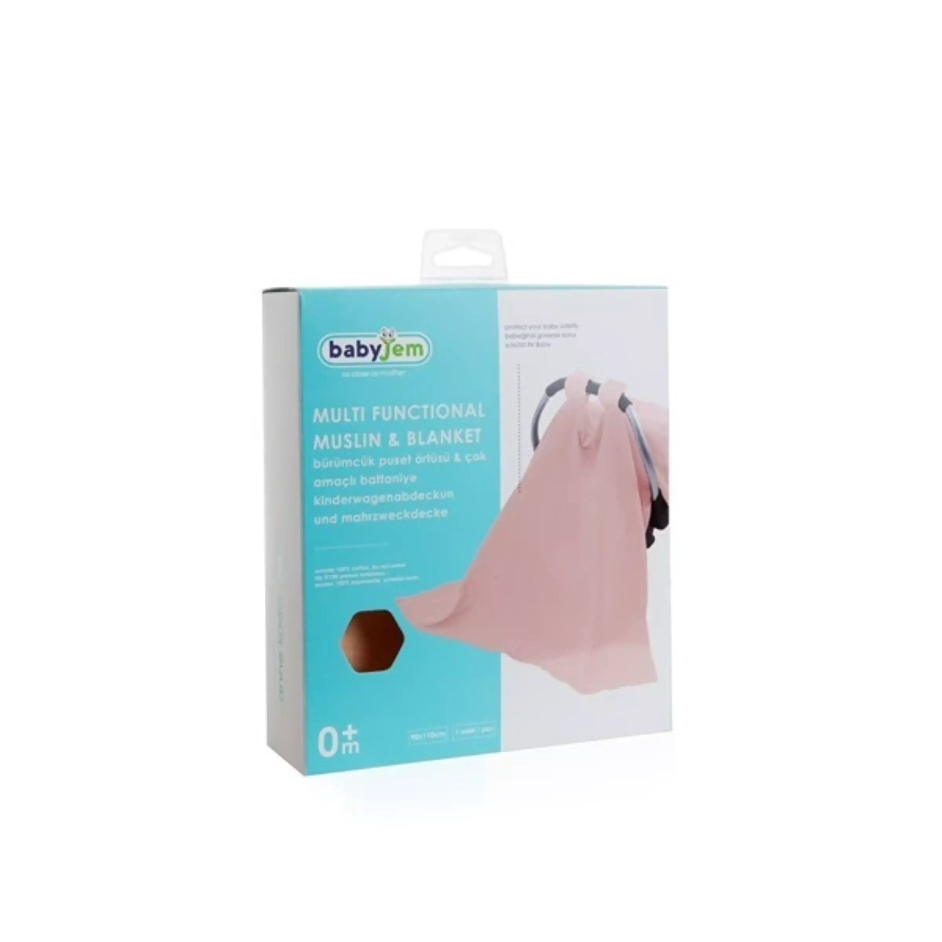 Babyjem Muslin Car Seat Cover - 100% Cotton - Salmon product thumbnail 10