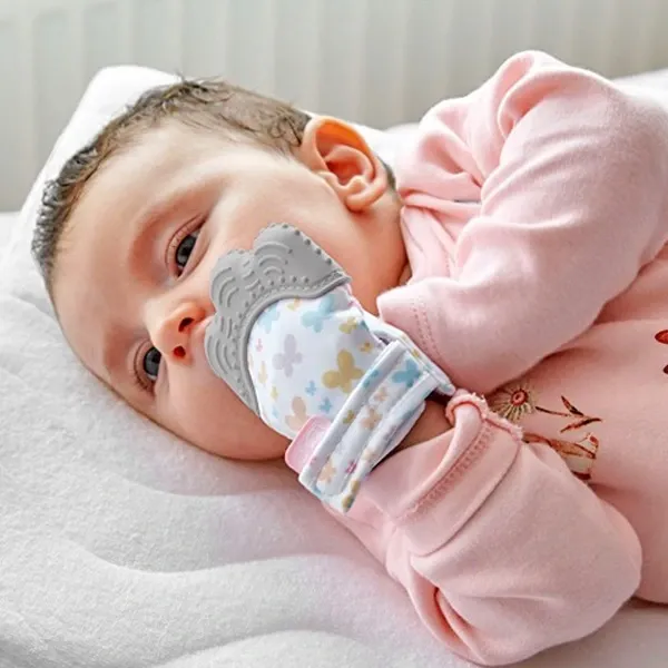 Babyjem Butterfly Baby Gloves Teether - Grey product thumbnail 2