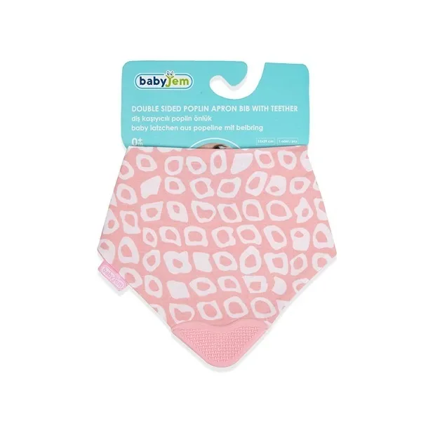 Babyjem Cowboy Baby Bib, %100 Cotton, 0+ Months - Square Pink product thumbnail 4