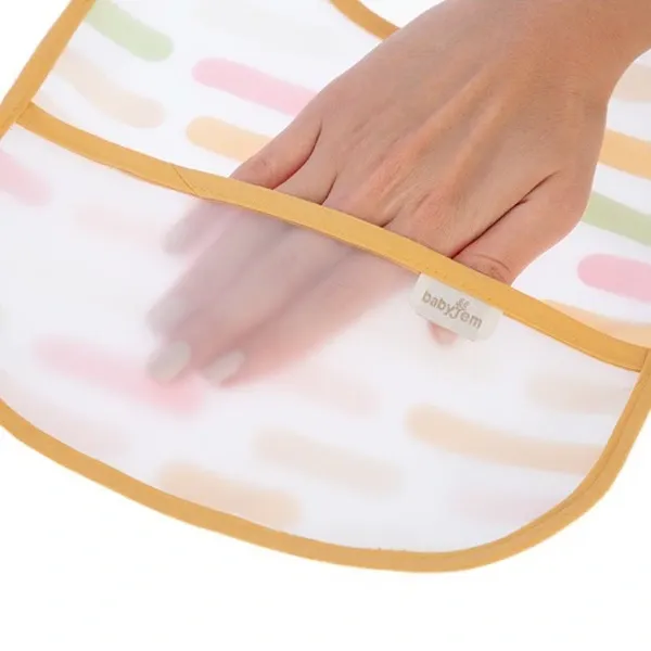 BabyJem Stripes Double Sided Waterproof Baby Bib , 6 - 24 months - Pastel product thumbnail 4