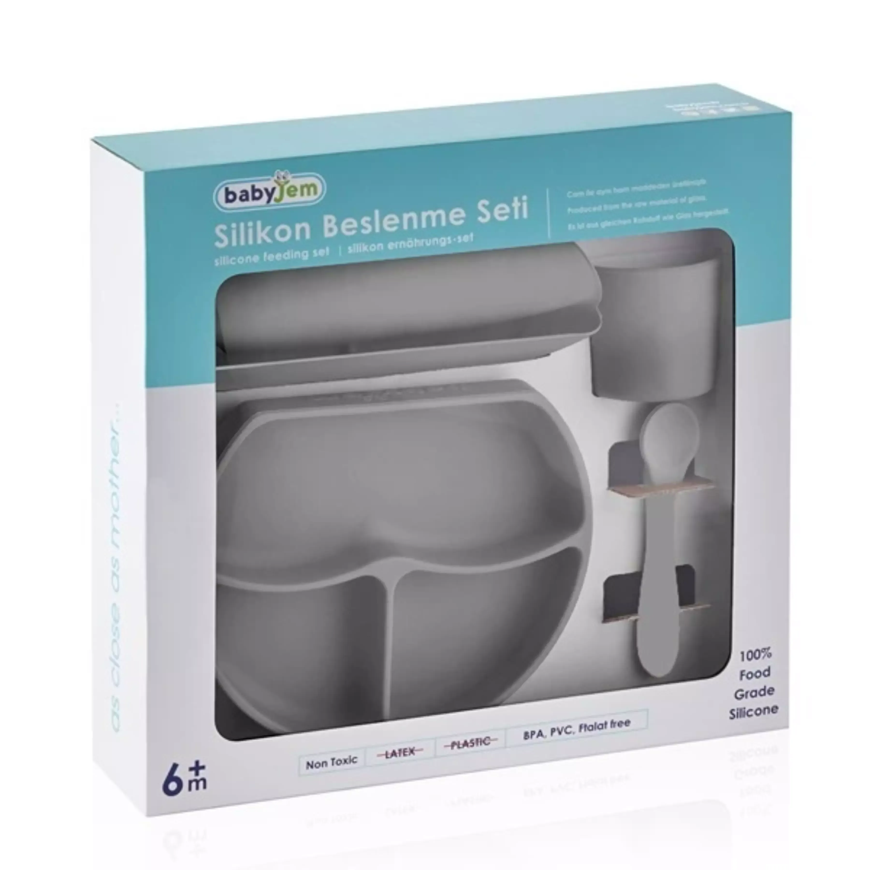 Babyjem Silicon Feeding Set - Grey product thumbnail 12