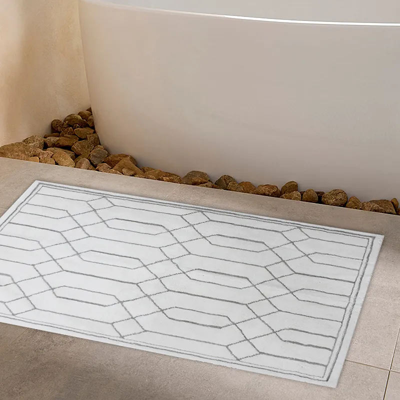 Nova Home Mige Cotton Bath Rug - Silver (Available In Sizes) product thumbnail 3