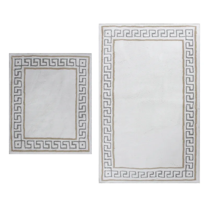 Nova Home Hopy Cotton Bath Rug Set - 2Pcs - Silver product thumbnail 4