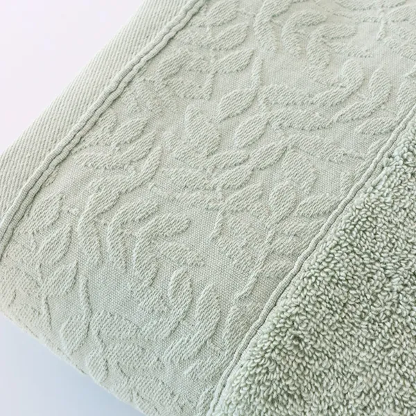Nova Home Enigma Jacquard Towel with Leafs Details - 100% Cotton - 50x90 Cm - Light Grey product thumbnail 4