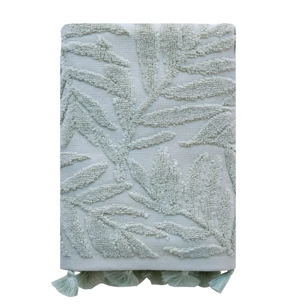Nova Home Infinite Jacquard Towel with 3D Texture - 100% Cotton - 50x90 Cm - Light Green product thumbnail 4