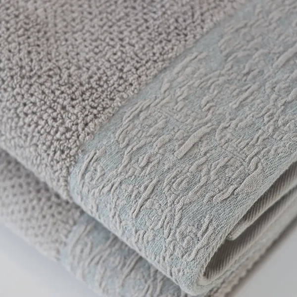 Nova Home Minto Jacquard Embroidered Towel - 100% Cotton - Grey (Available In Sizes) product thumbnail 3