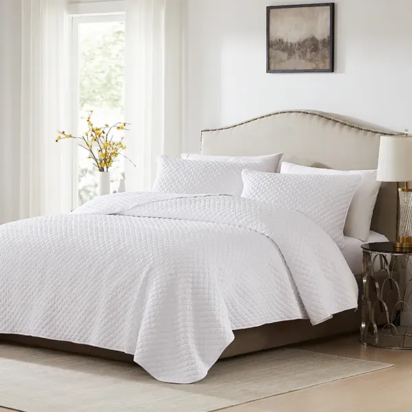 Nova Home Vivid Jaquard Bed Spread Set - 2Pcs - Single & Twin - White product thumbnail 2