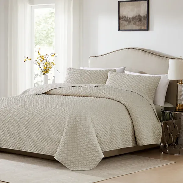Nova Home Vivid Jaquard Bed Spread Set - 2Pcs - Single & Twin - Beige product thumbnail 2