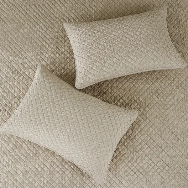 Nova Home Vivid Jaquard Bed Spread Set - 2Pcs - Single & Twin - Beige product thumbnail 5