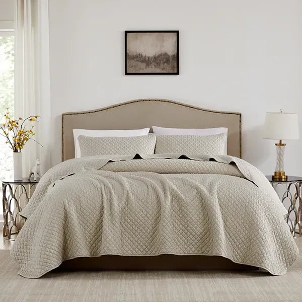 Nova Home Vivid Jaquard Bed Spread Set - Beige (Available In Sizes) product thumbnail 2