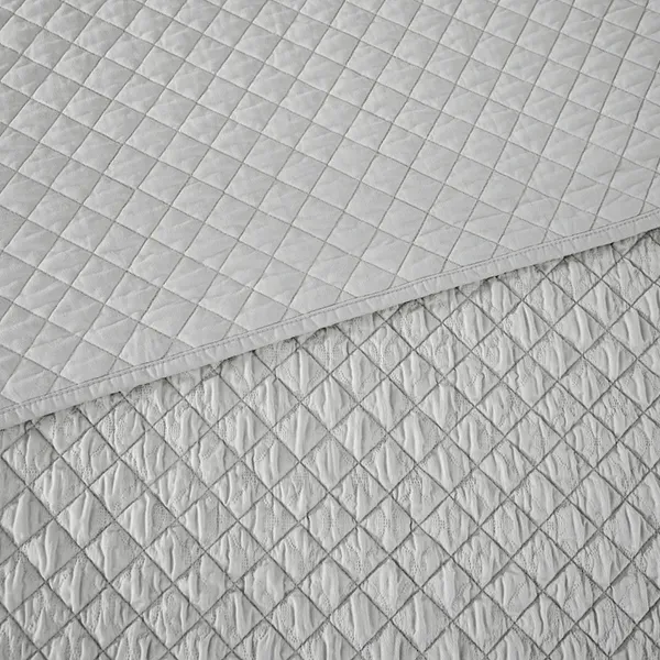 Nova Home Vivid Jaquard Bed Spread Set - 3Pcs - King & Super King - Grey product thumbnail 3