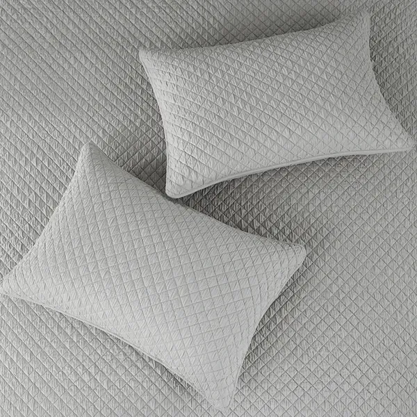 Nova Home Vivid Jaquard Bed Spread Set - 3Pcs - King & Super King - Grey product thumbnail 6