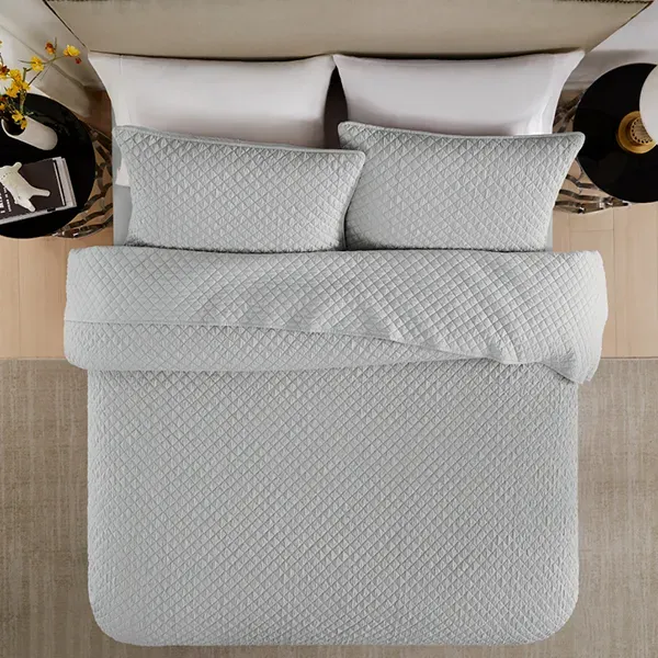 Nova Home Vivid Jaquard Bed Spread Set - 3Pcs - King & Super King - Grey product thumbnail 7