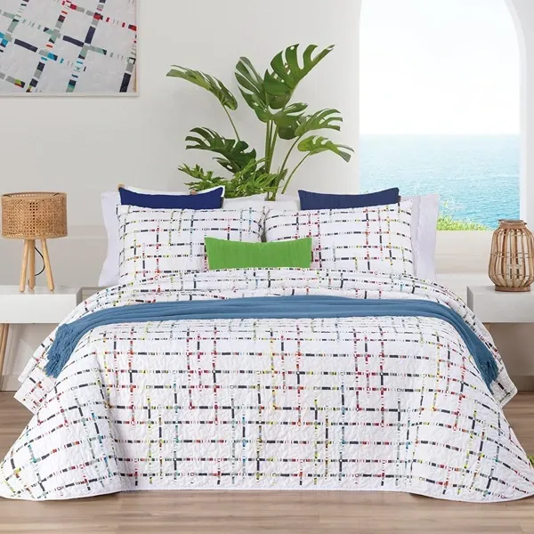 Manterol Bouti Rigatone Reversible Bed Spread Set - 3 Pcs - King & Super King - Multicolor product thumbnail 2