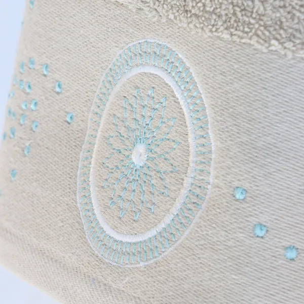 Nova Home Handan Embroidered Towel - 100% Cotton - 30x50 Cm - Beige product thumbnail 4