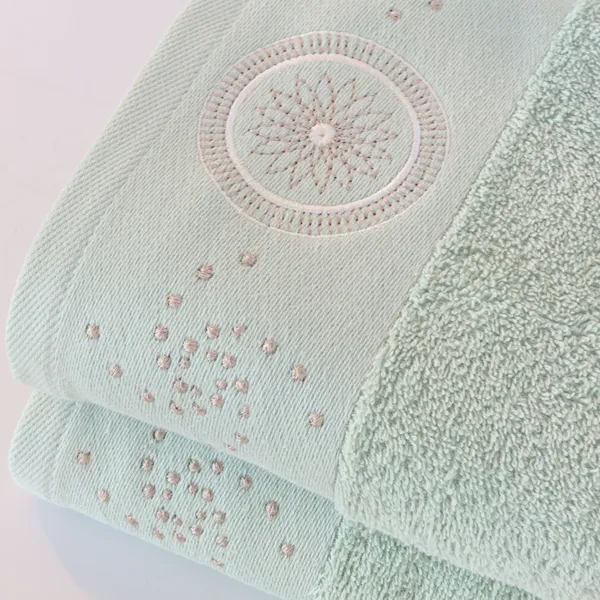 Nova Home Handan Embroidered Towel - 100% Cotton - 30x50 Cm - Light Grey product thumbnail 3