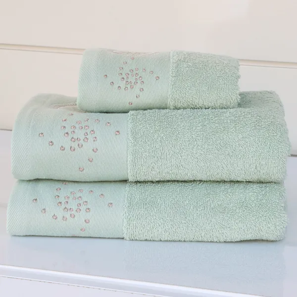 Nova Home Handan Embroidered Towel - 100% Cotton - Light Grey (Available In Sizes) product thumbnail 2