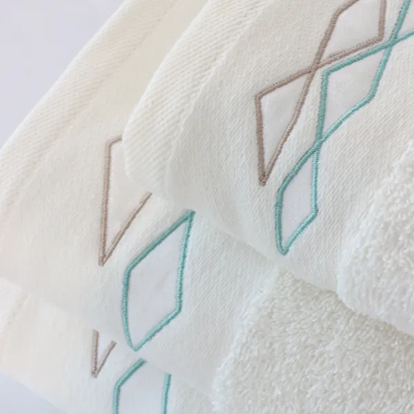 Nova Home Celine Towel with Satin Details - 100% Cotton - White (Available In Sizes) product thumbnail 4