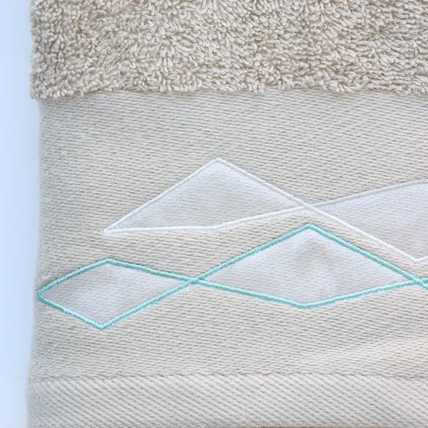 Nova Home Celine Towel with Satin Details - 100% Cotton - Beige (Available In Sizes) product thumbnail 4