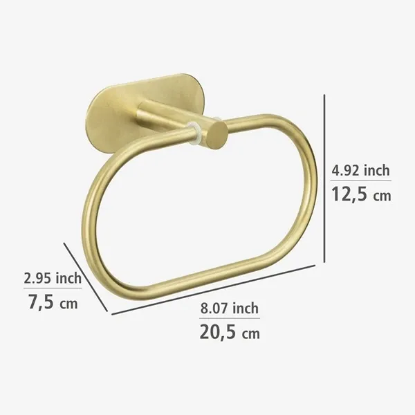 Wenko Orea Turbo-Loc Towel Ring - Stainless Steel -Gold Matt product thumbnail 4