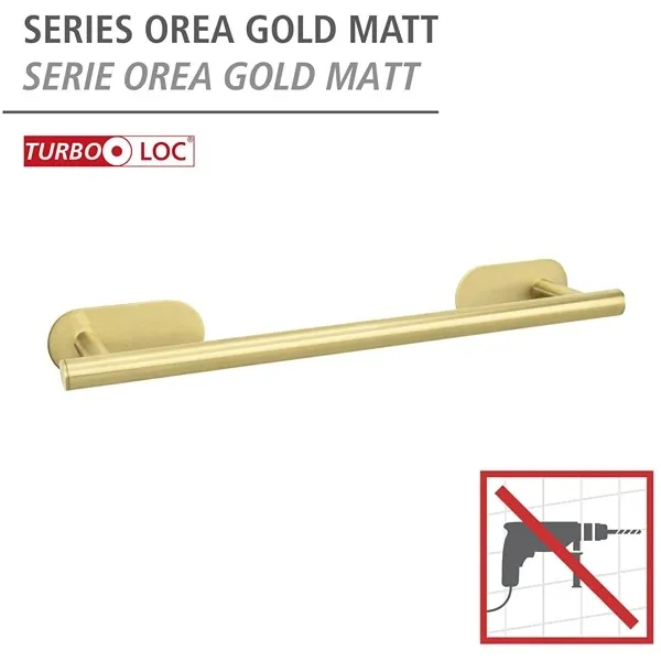Wenko Orea Turbo-Loc Towel Rail - 40 Cm - Stainless Steel - Gold Matt product thumbnail 4