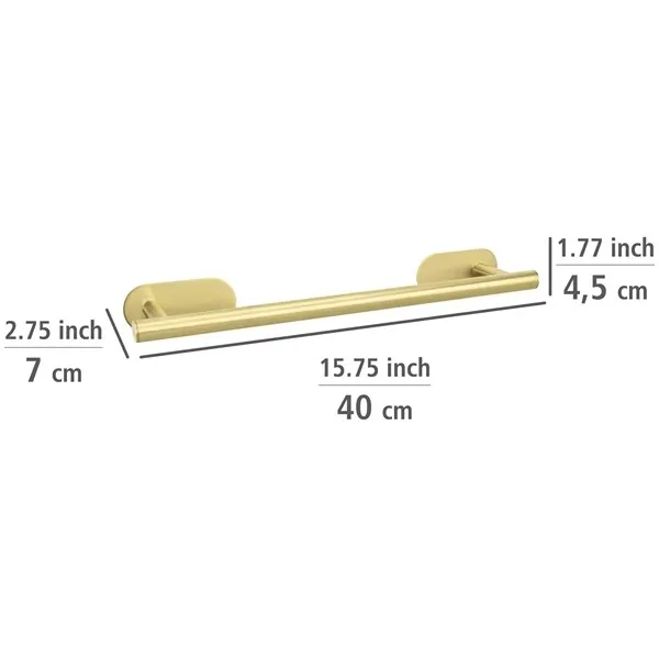Wenko Orea Turbo-Loc Towel Rail - 40 Cm - Stainless Steel - Gold Matt product thumbnail 6