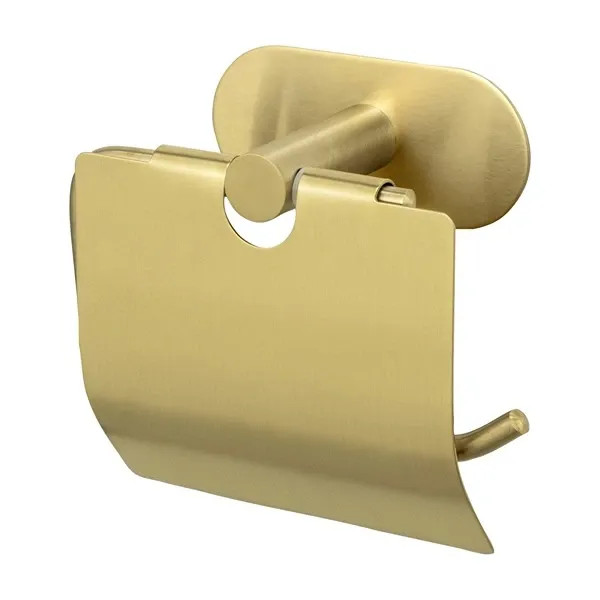 Wenko Orea Turbo-Loc Toilet Paper Holder with Cover - Stainless Steel - Gold Matt (No Drilling) product thumbnail 3