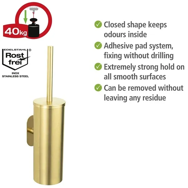 Wenko Orea Turbo-Loc Toilet Brush - Stainless Steel - Gold Matt product thumbnail 4