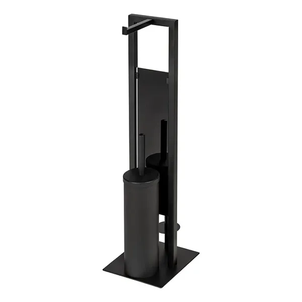 Wenko Rivalta Tall Free-standing Rustproof Toilet Set with Mobile Holder Shelf - Black product thumbnail 7