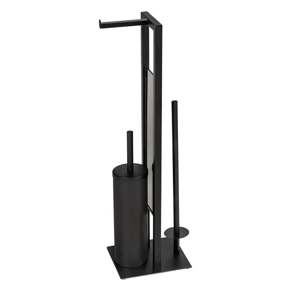 Wenko Rivalta Tall Free-standing Rustproof Toilet Set with Mobile Holder Shelf - Black product thumbnail 8