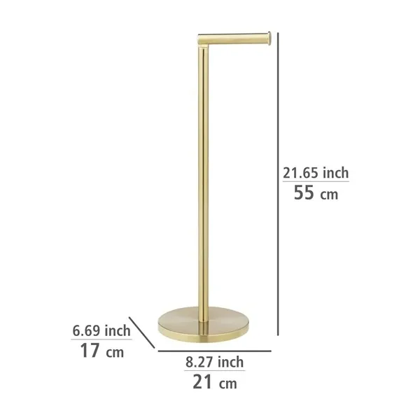 Wenko Standing Toilet Paper Holder 2 in 1 - Matt Stainless Steel - Gold product thumbnail 9