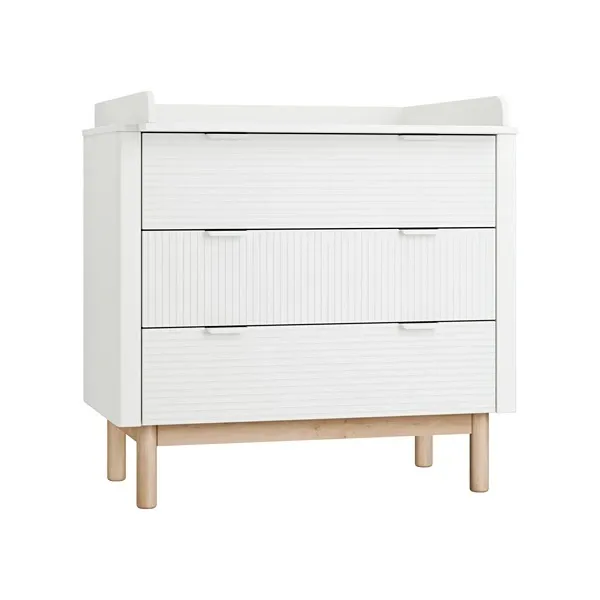 Pinio Miloo Chest Of Drawers - 3 Drawers with Changing Table - White product thumbnail 2