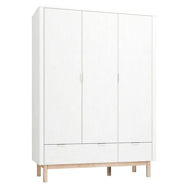 Pinio Miloo 3-Door Baby Room Wardrobe - White product thumbnail 2